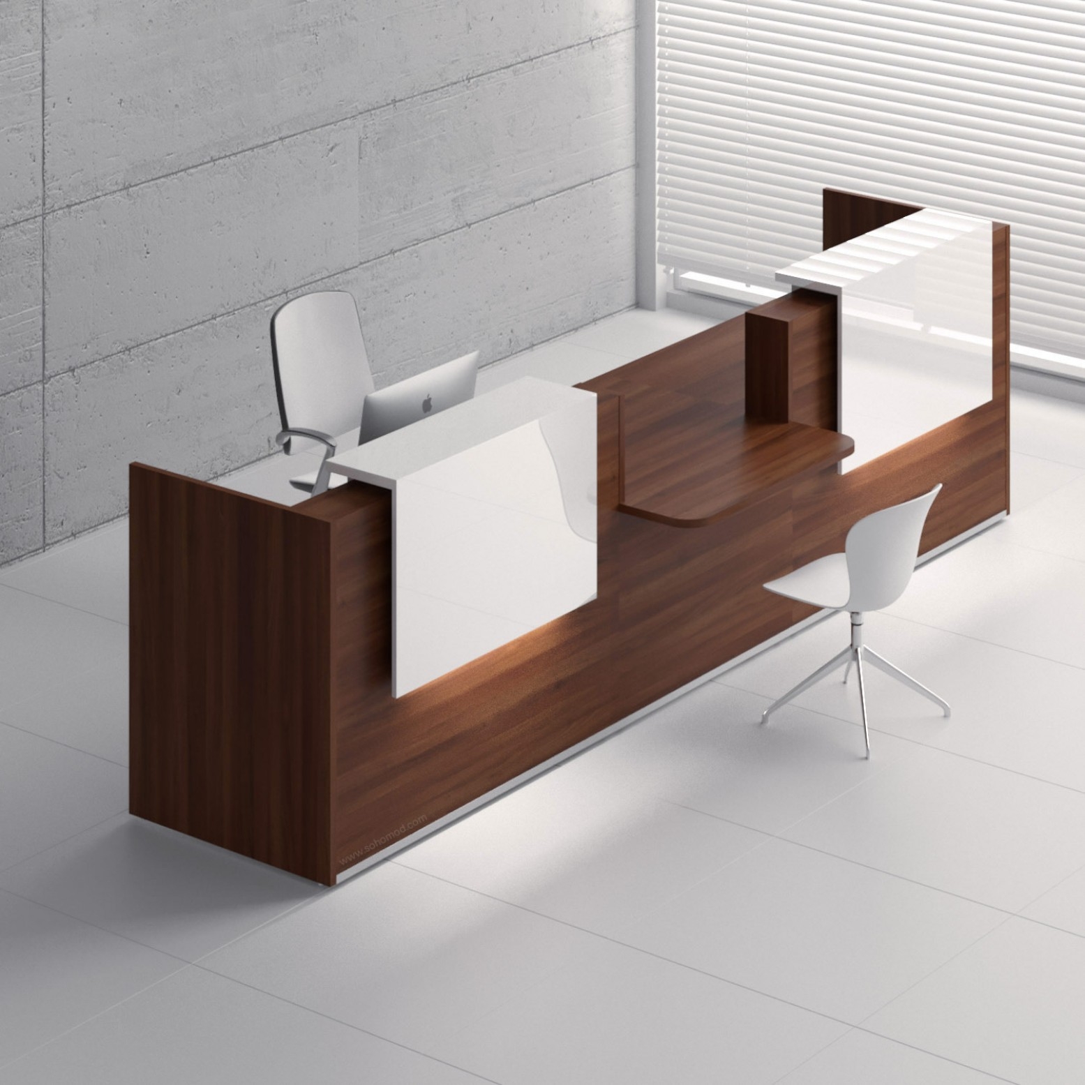 Tera 152" Reception Desk with Counter