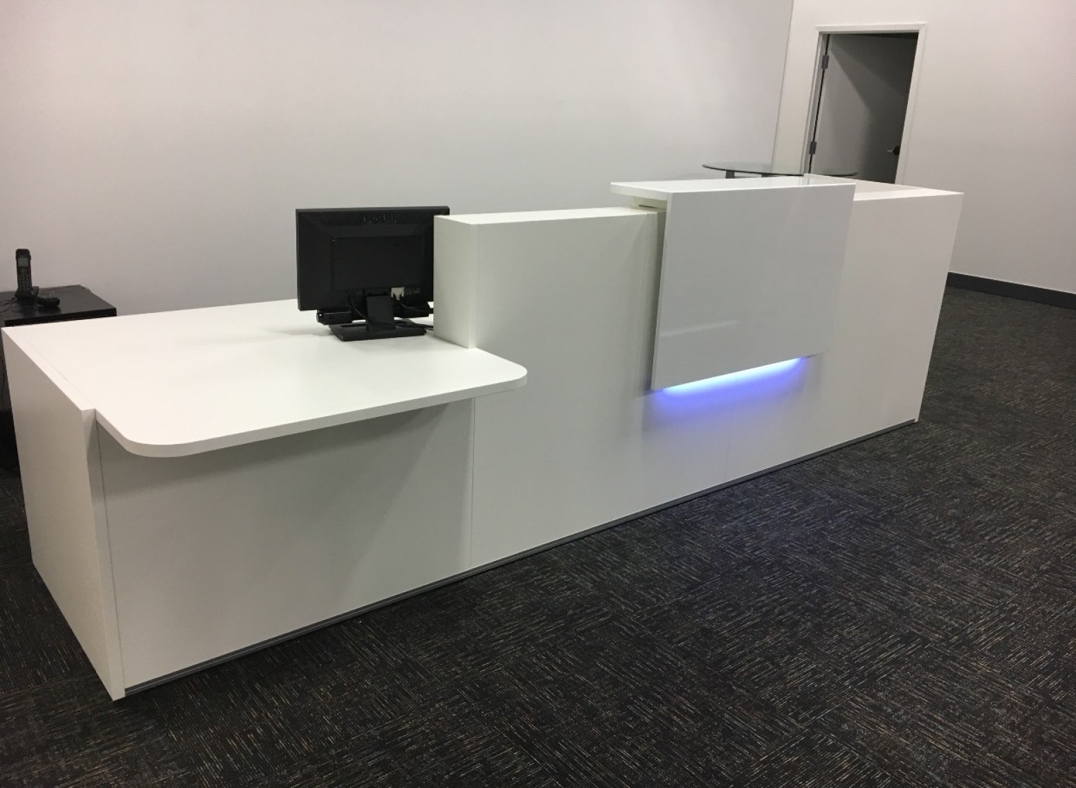 Tera 121" Reception Desk with Lighting Panel & Counter Top