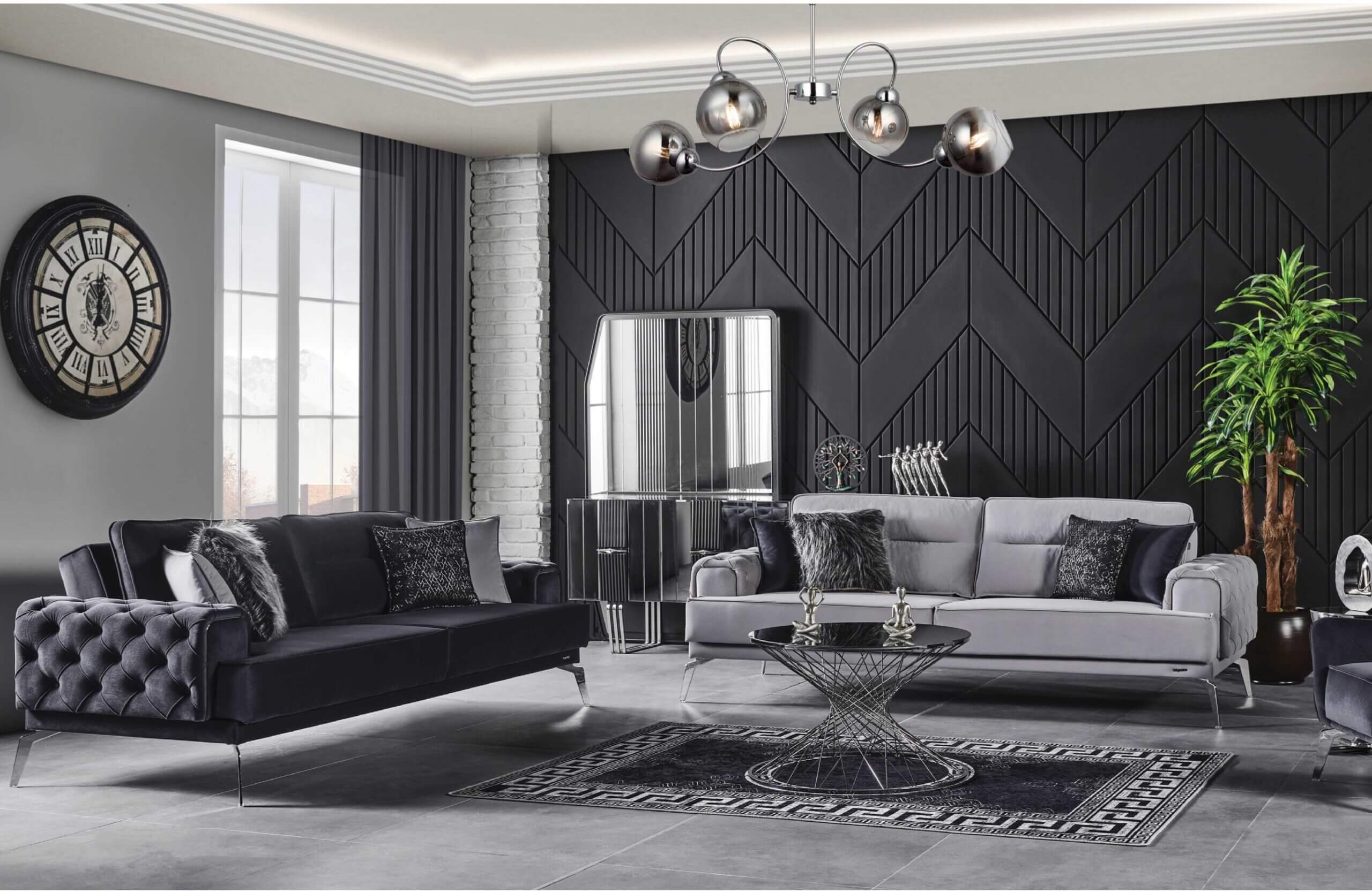 Tetra Velvet Living Room Set