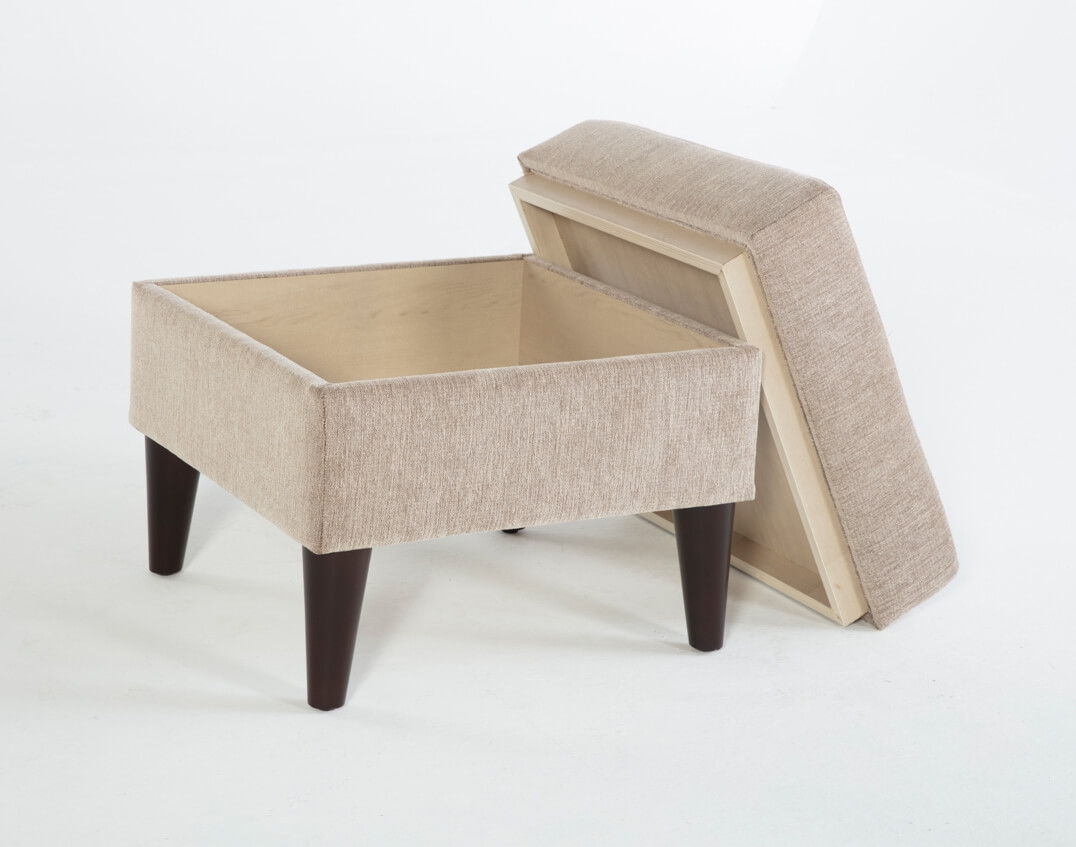 Theo Fabric Accent Armchair w/Storage Ottoman