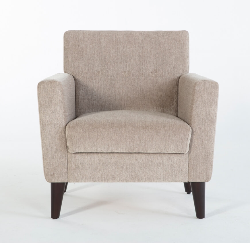 Theo Fabric Accent Armchair w/Storage Ottoman
