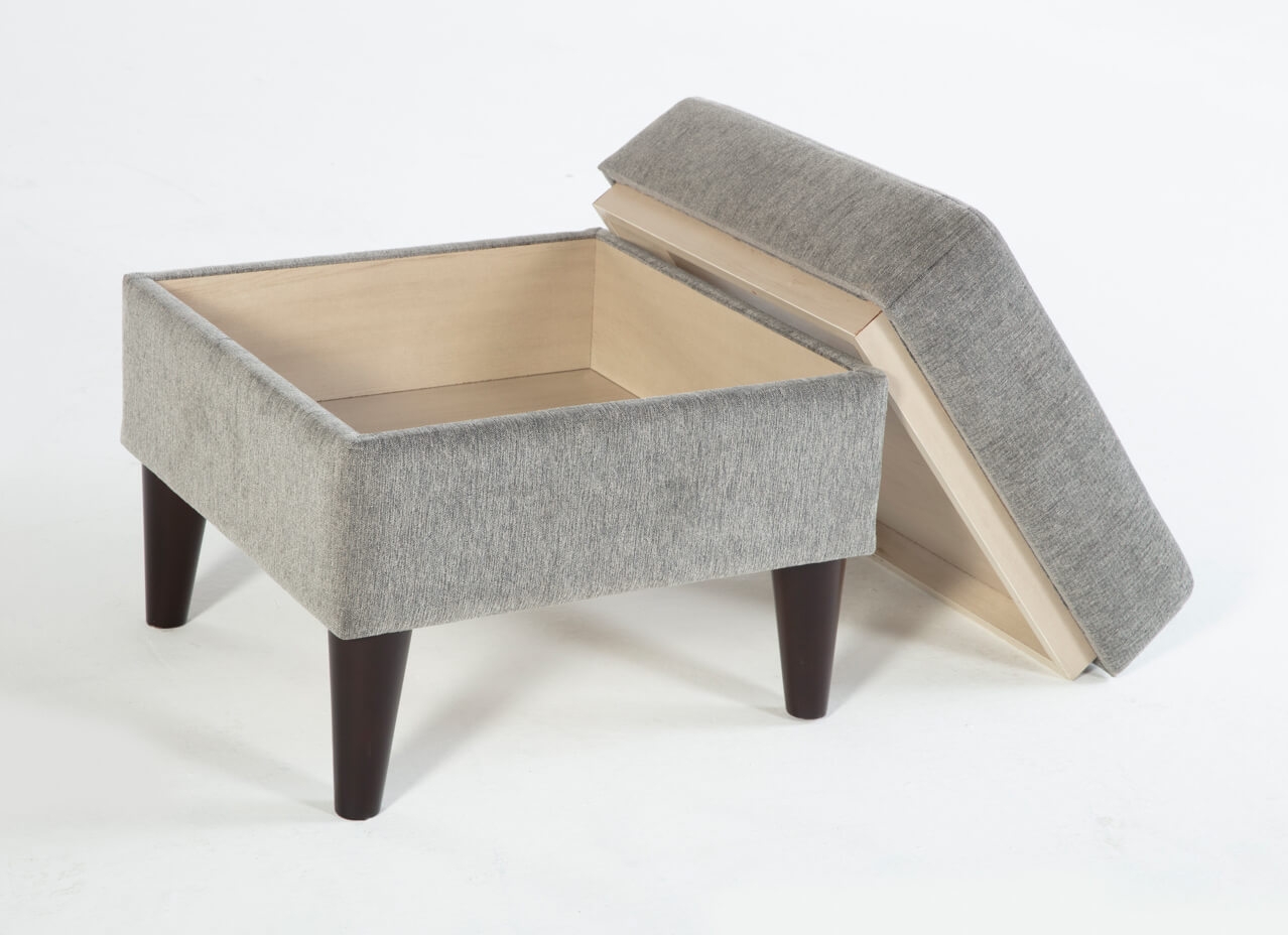 Theo Fabric Accent Armchair w/Storage Ottoman