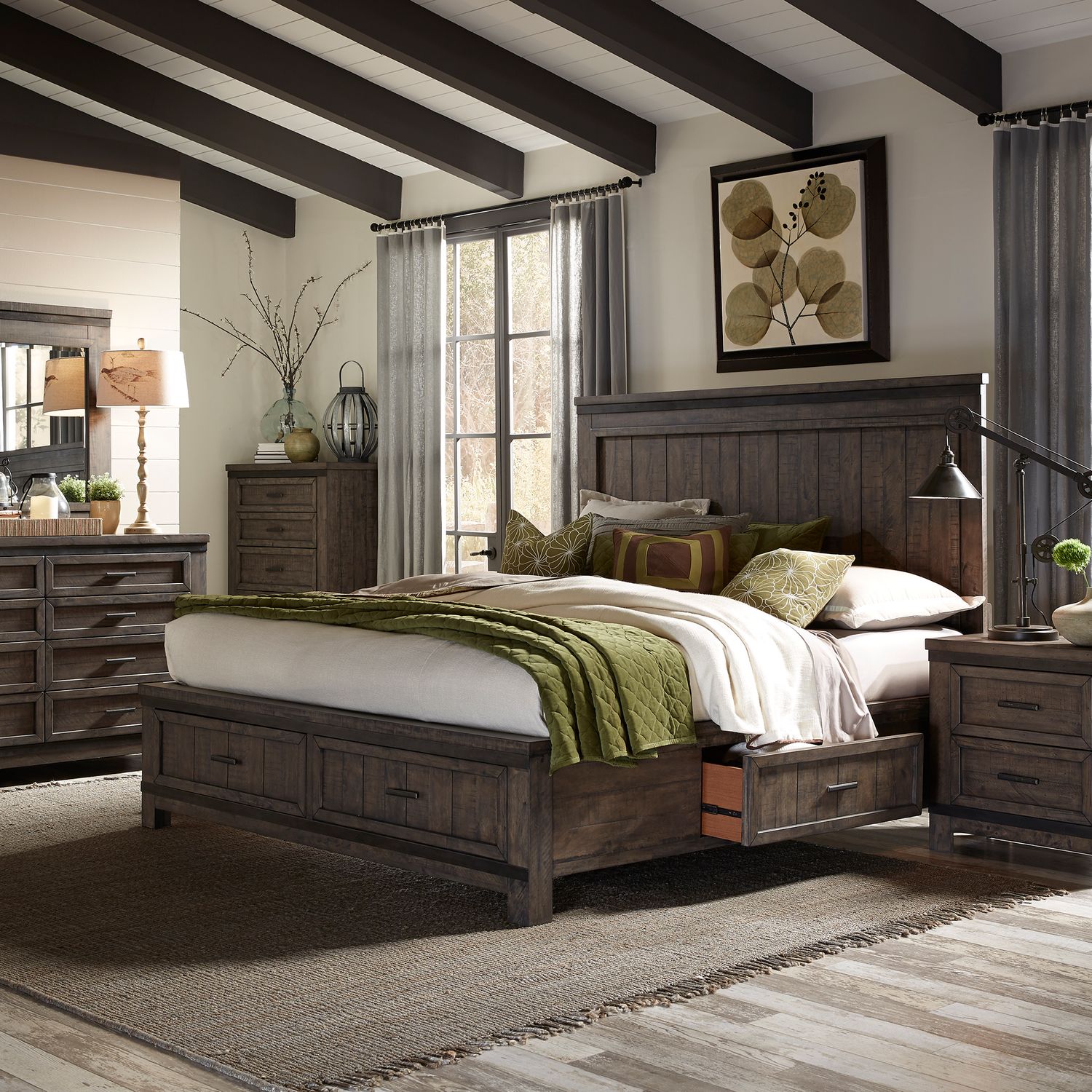 Thornwood Hills Two-Sided Storage Bed | Rustic Platform