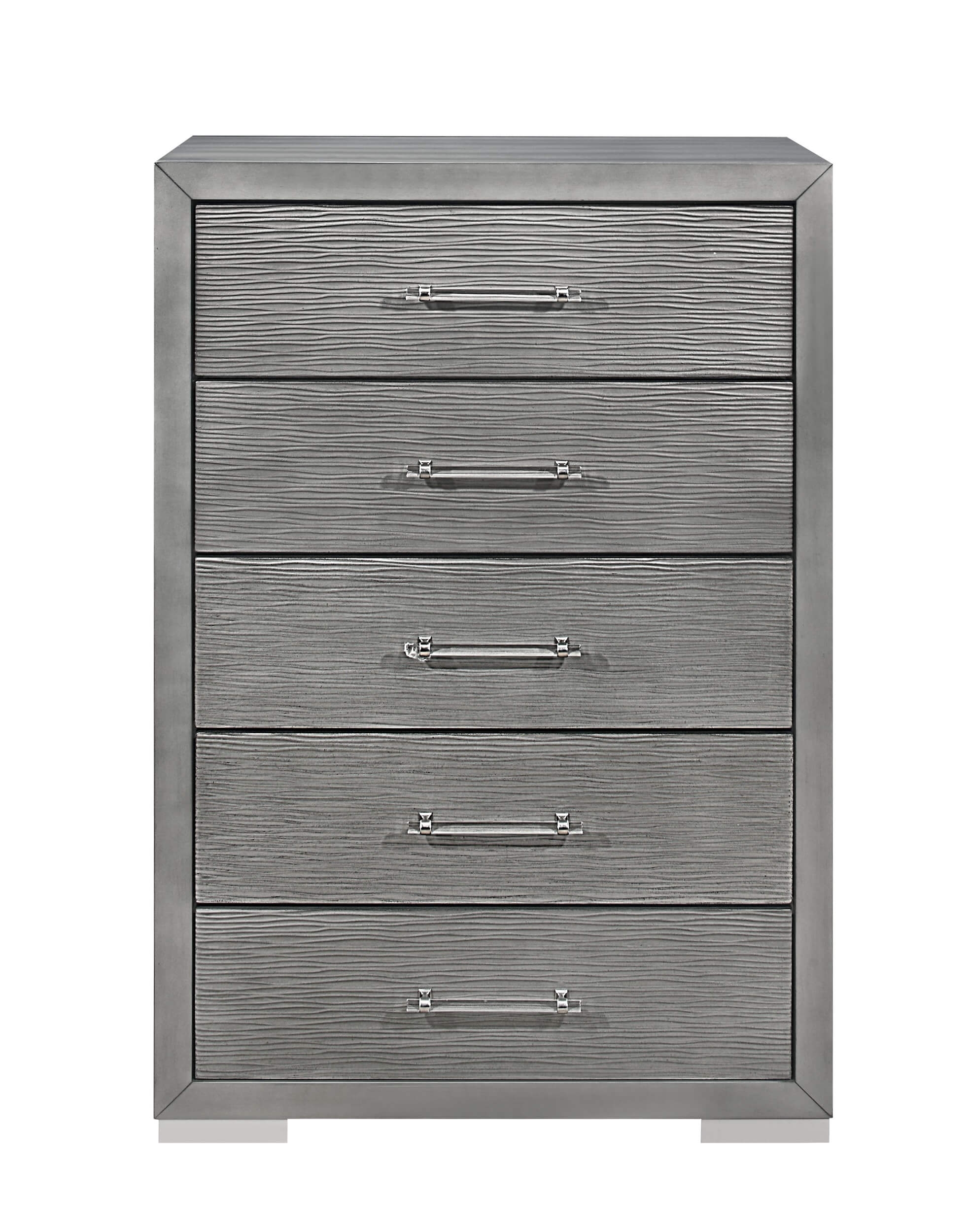 Tiffany MDF/Wood Panel Storage Bedroom Set w/2 Lamps