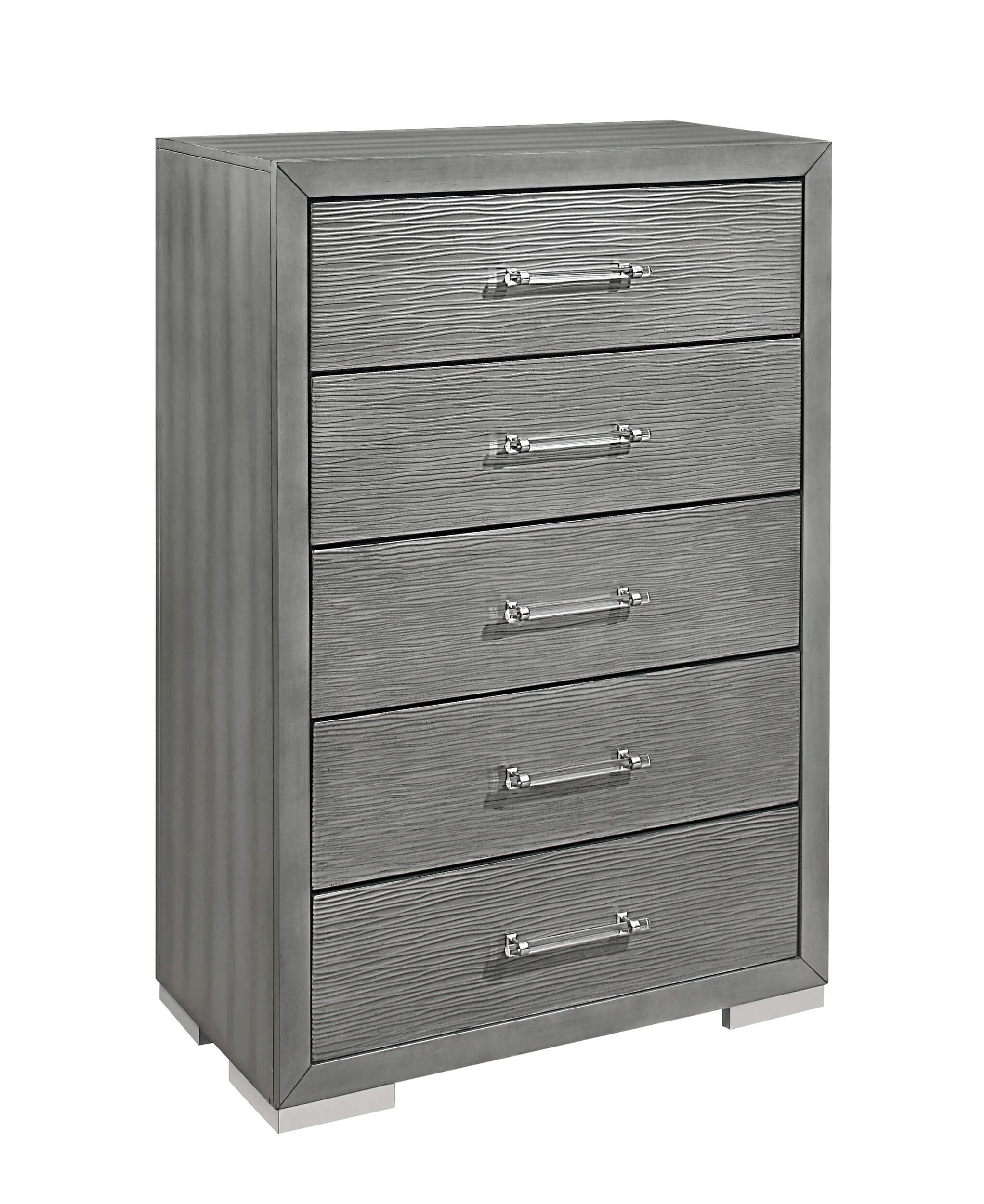Tiffany MDF/Wood Panel Storage Bedroom Set w/2 Lamps