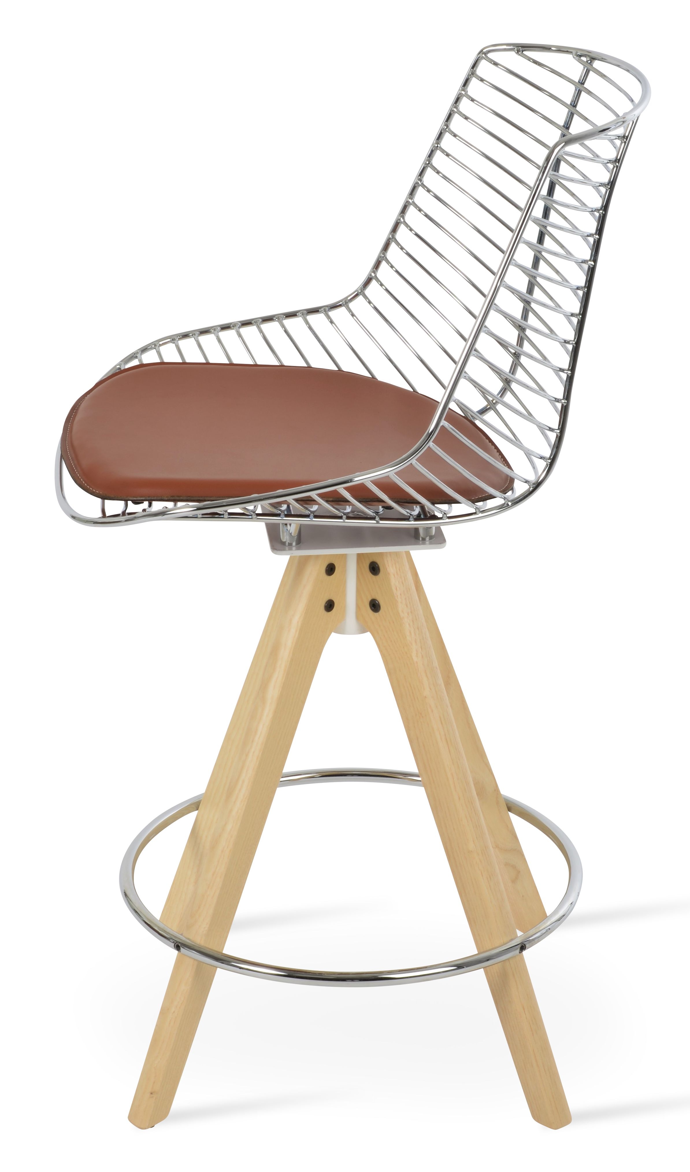 Tiger Metal Swivel Counter Stool w/Pyramid Base