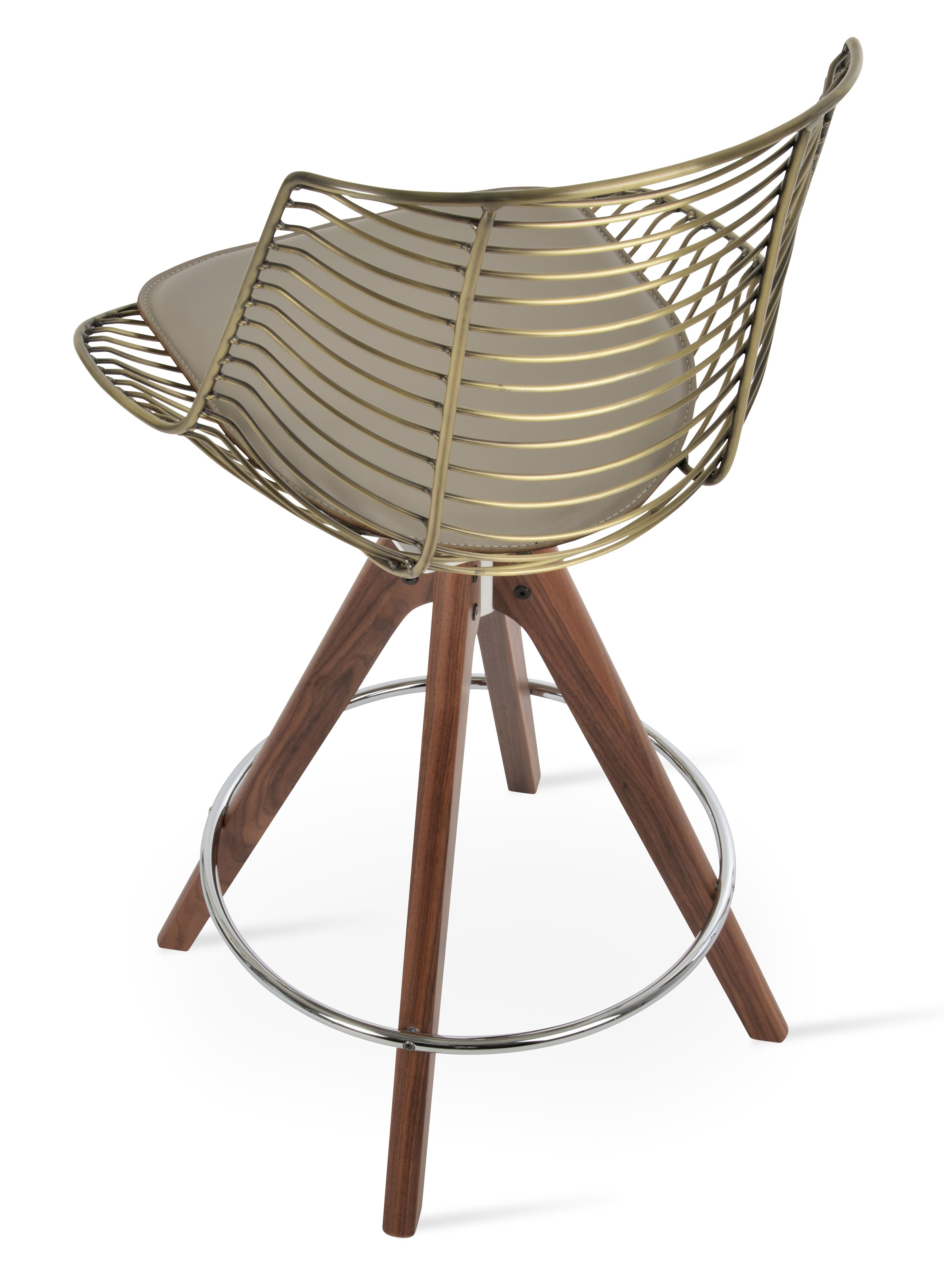 Tiger Metal Swivel Counter Stool w/Pyramid Base