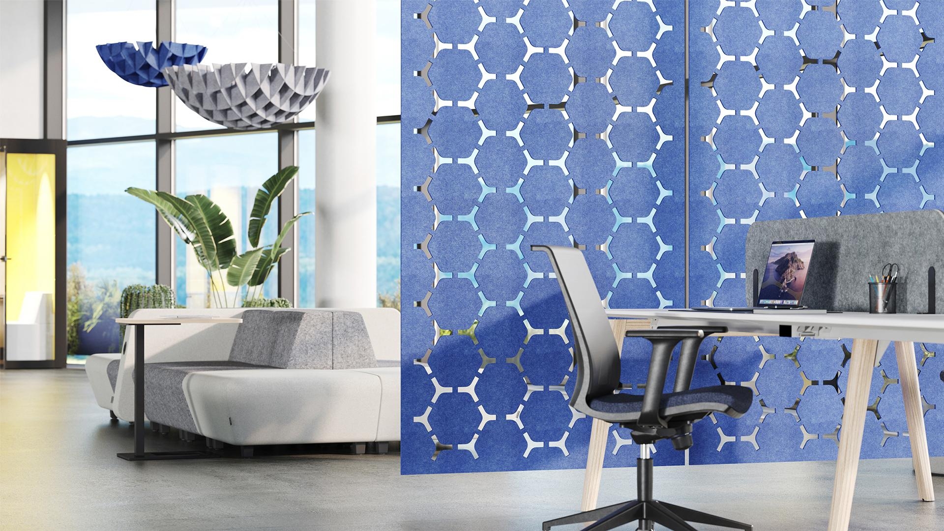 Acoustic Artwork Ceiling-mounted PET Partition, 1 Piece