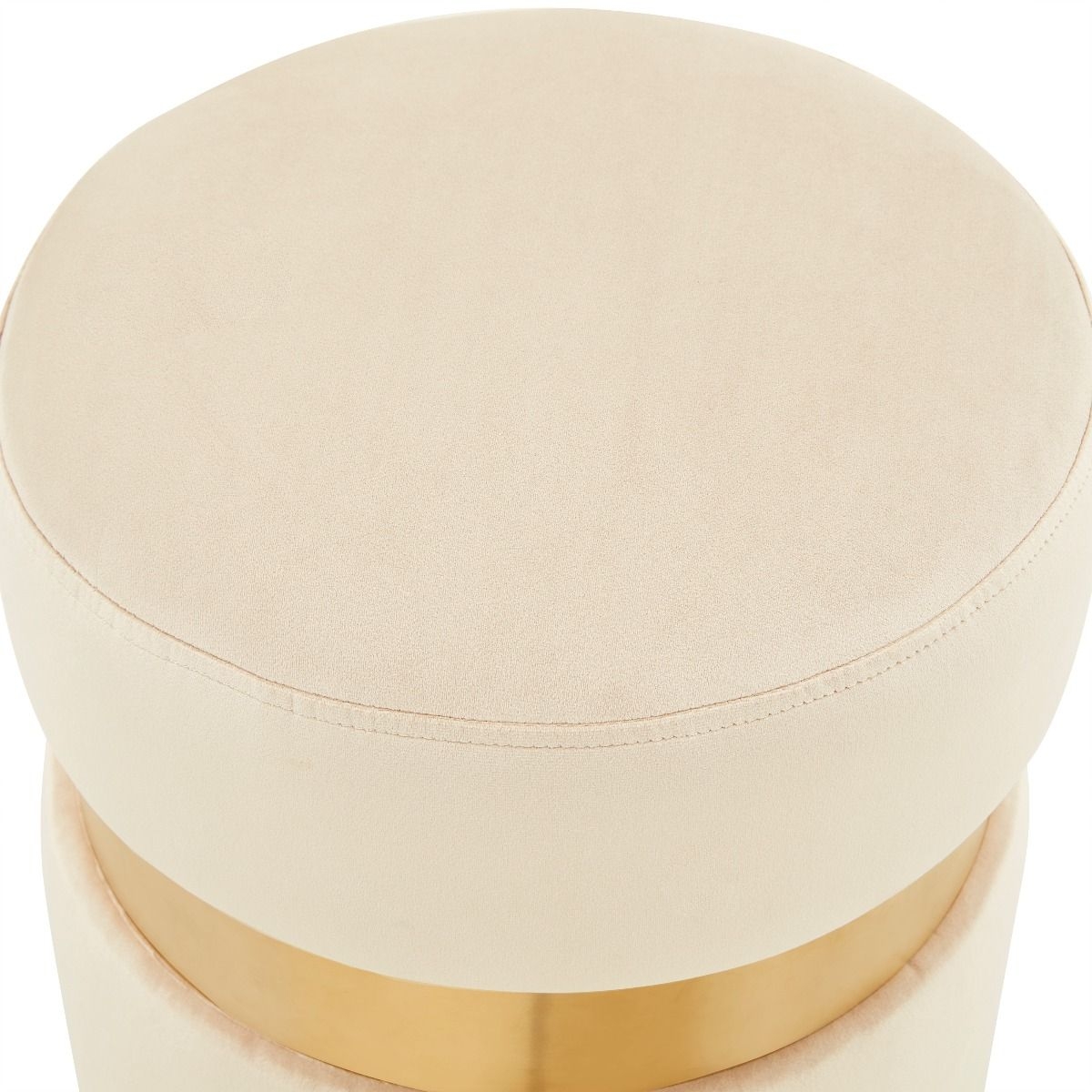 Troy Round Velvet Ottoman