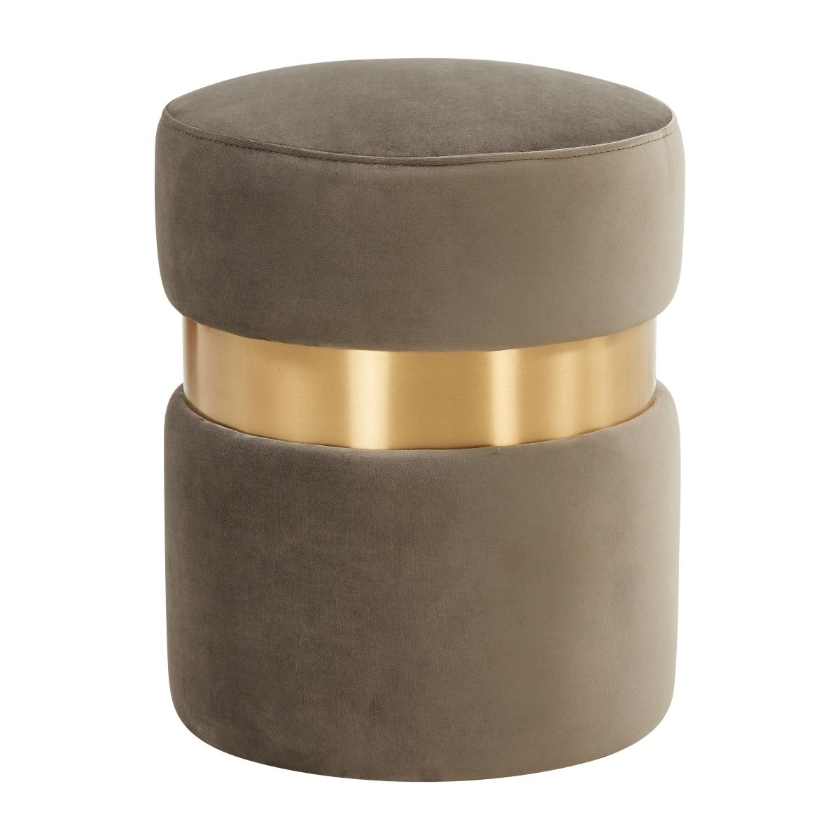 Troy Round Velvet Ottoman
