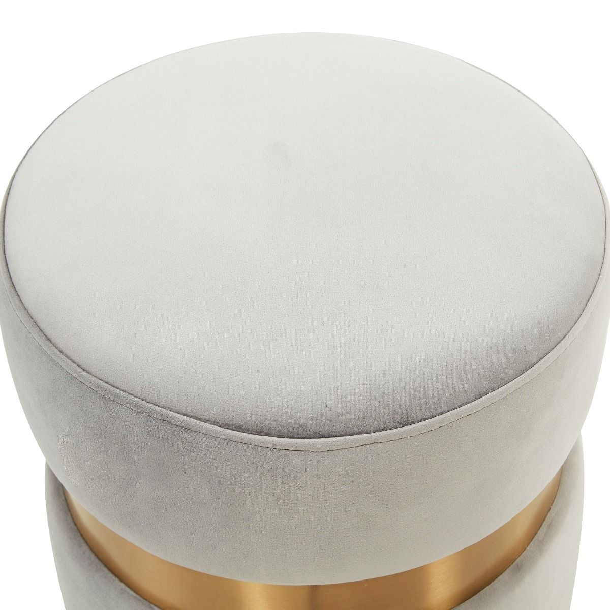 Troy Round Velvet Ottoman