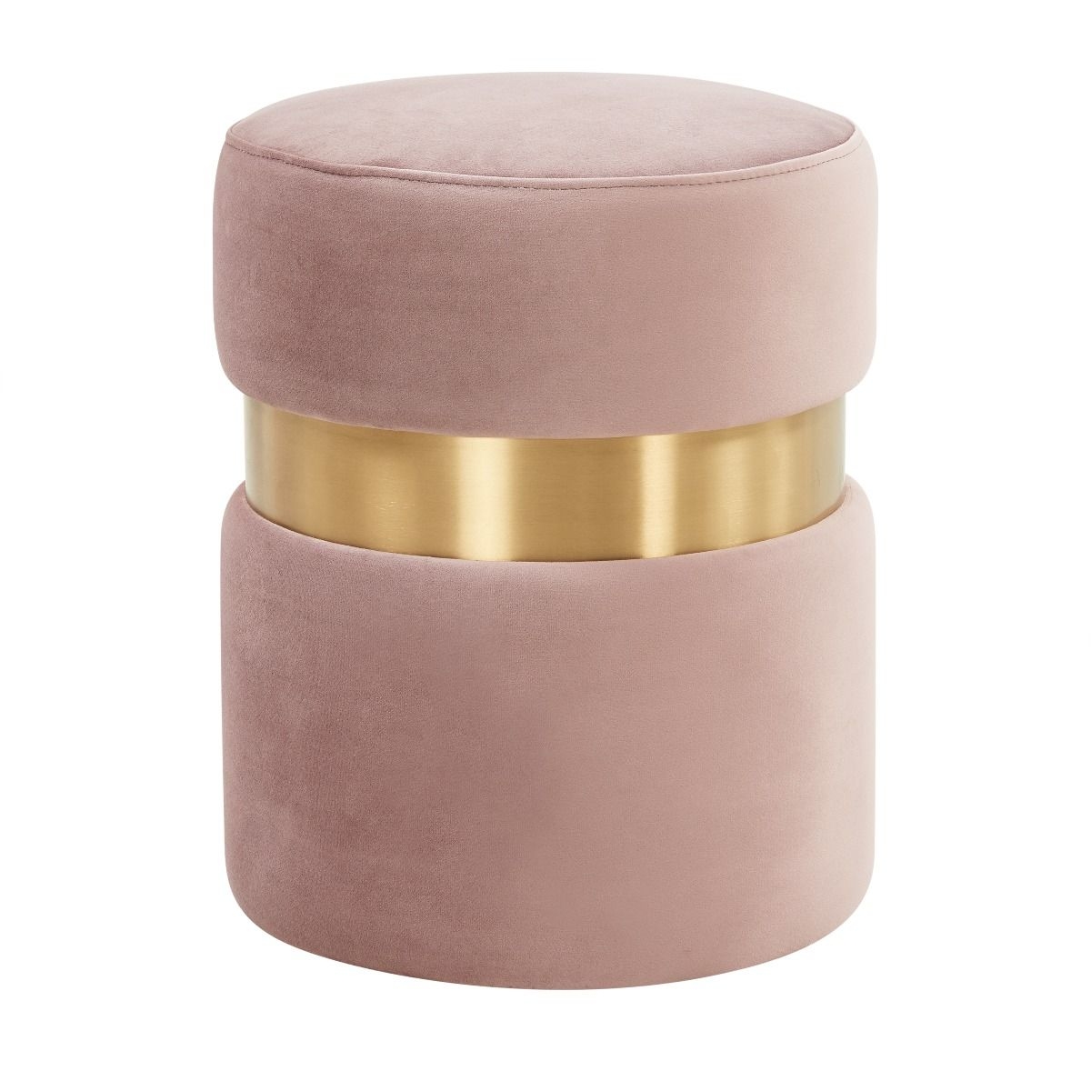 Troy Round Velvet Ottoman