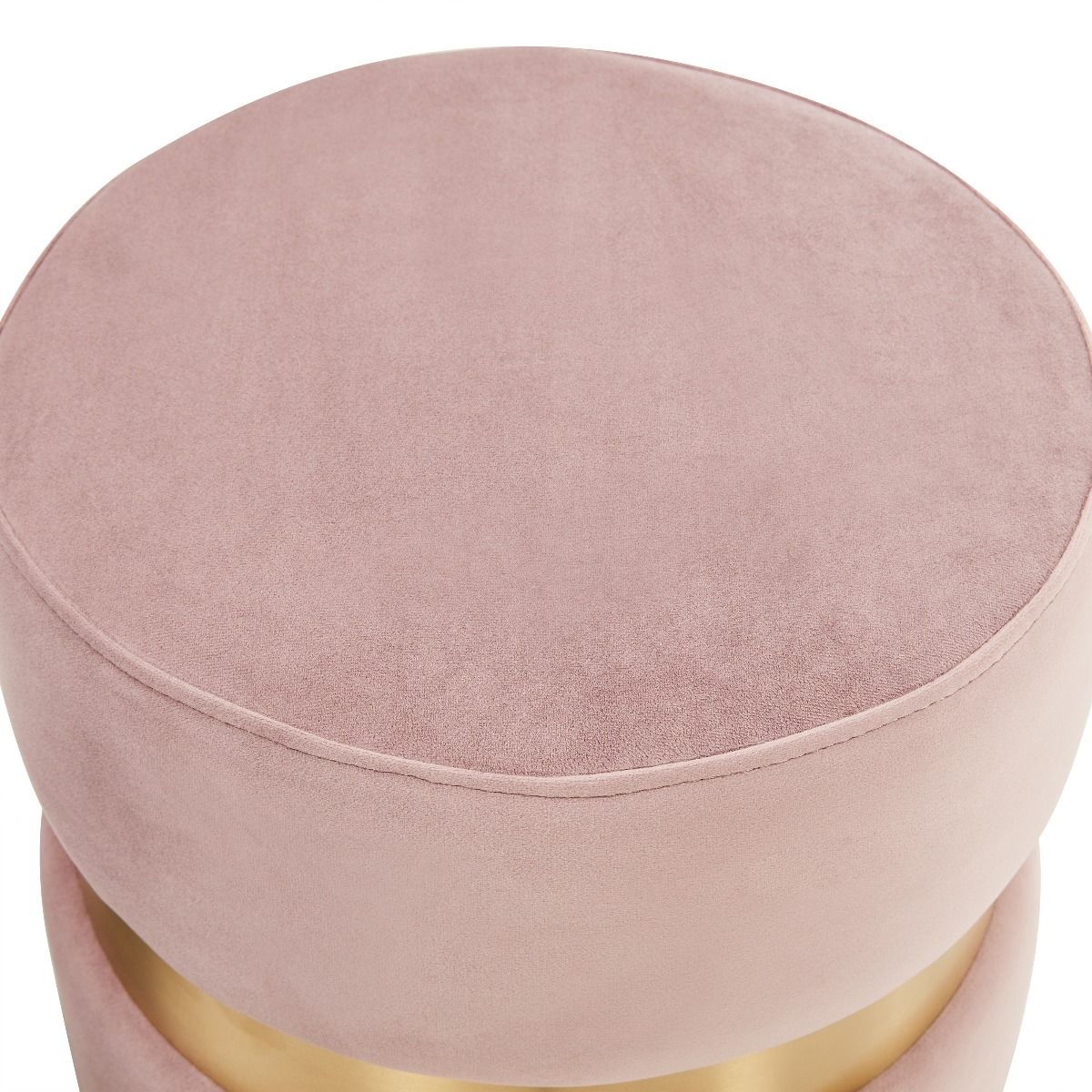 Troy Round Velvet Ottoman