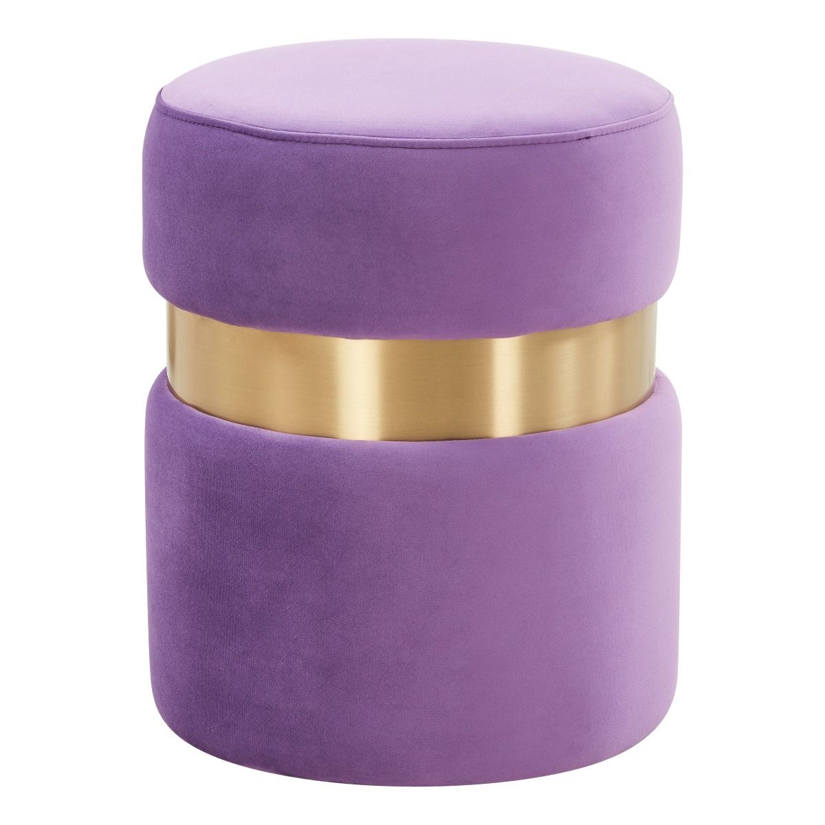 Troy Round Velvet Ottoman