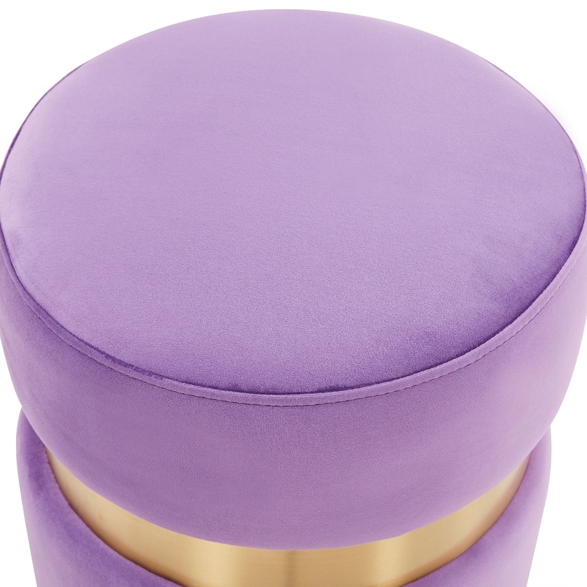 Troy Round Velvet Ottoman