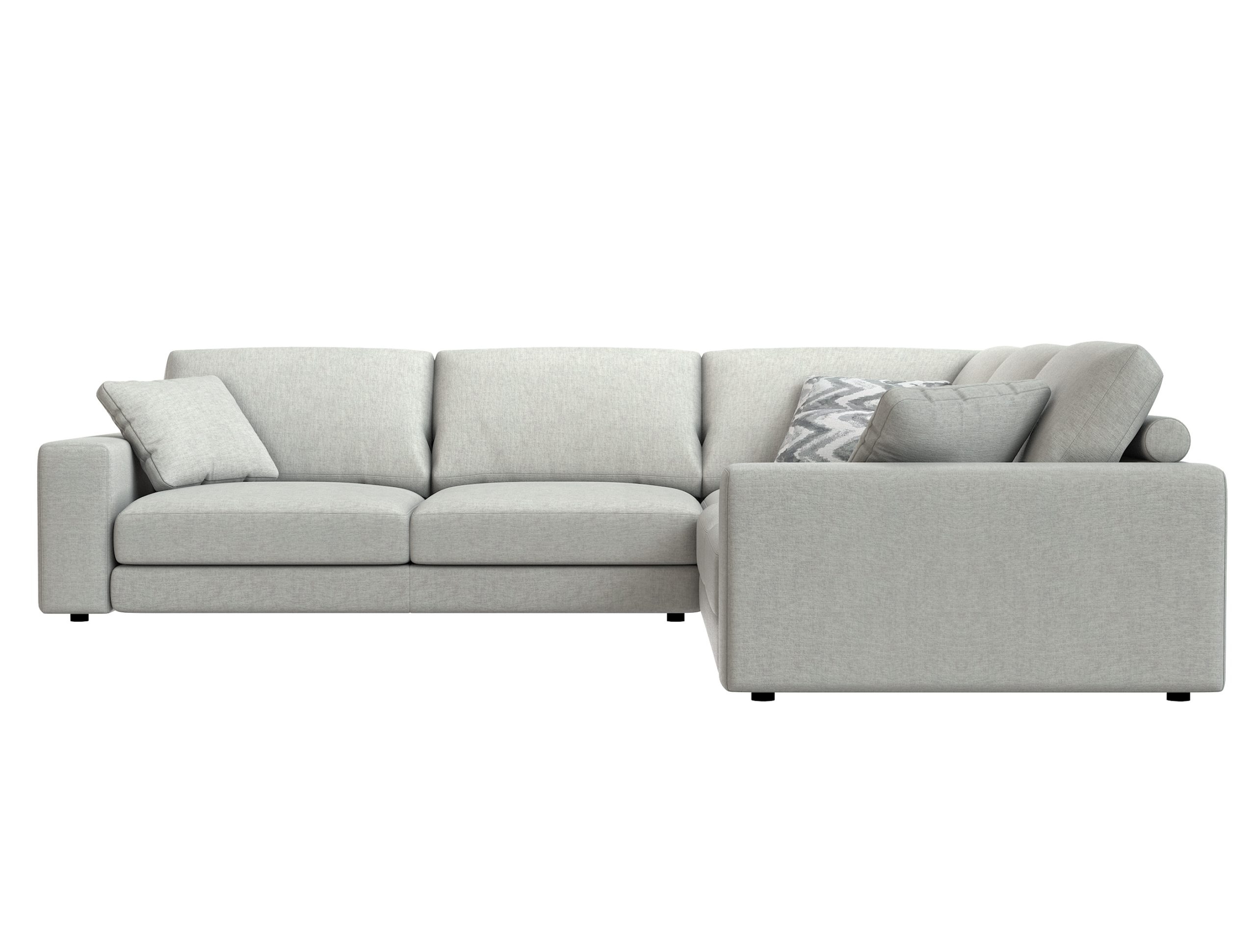 Torque - Florita 5 Seater Corner Fabric Sofa (Grey) | 5 to 6 Person Sofa