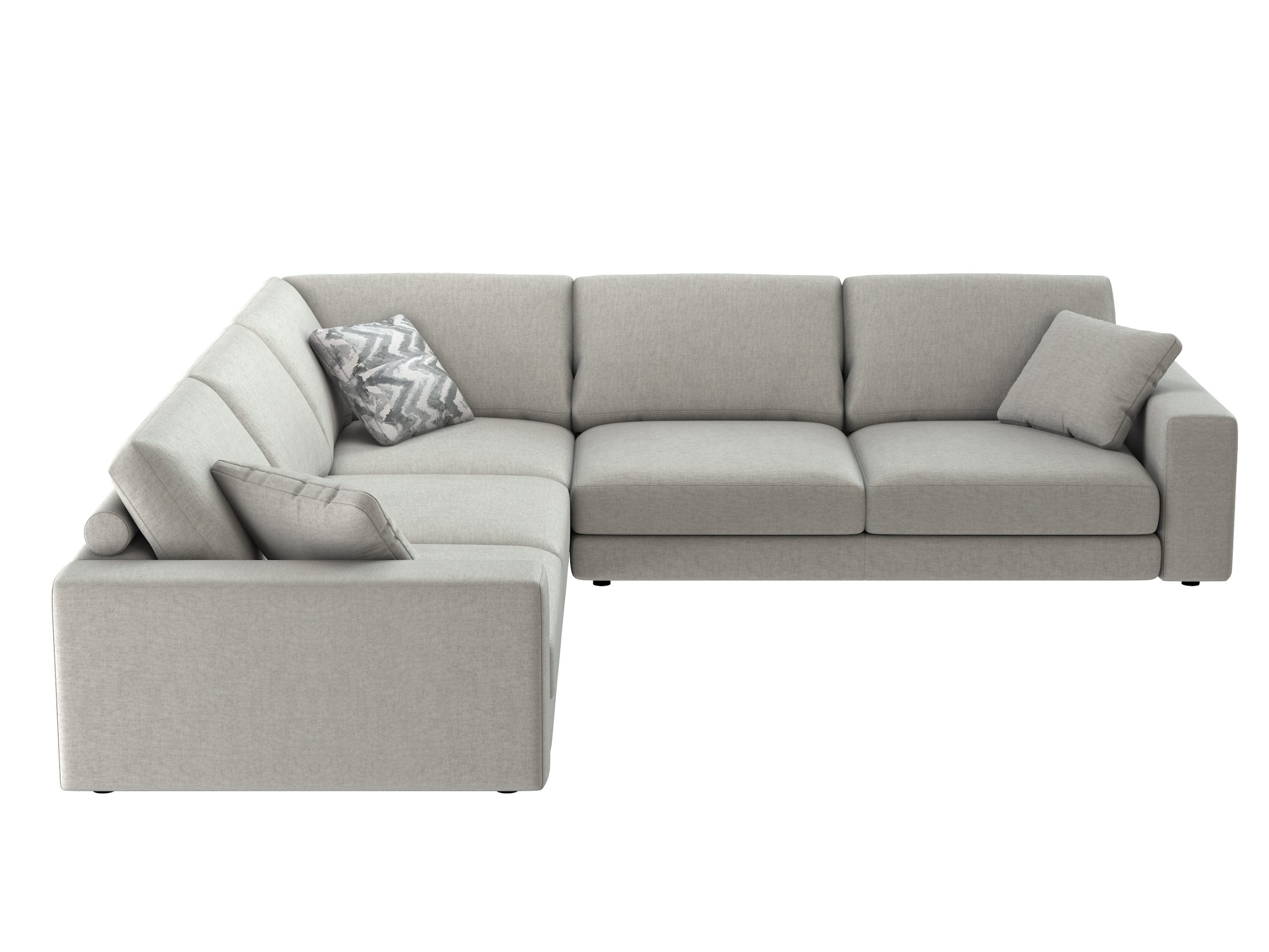 FURNY Alora 5 Seater Fabric RHS Sectional L Shape Sofa
