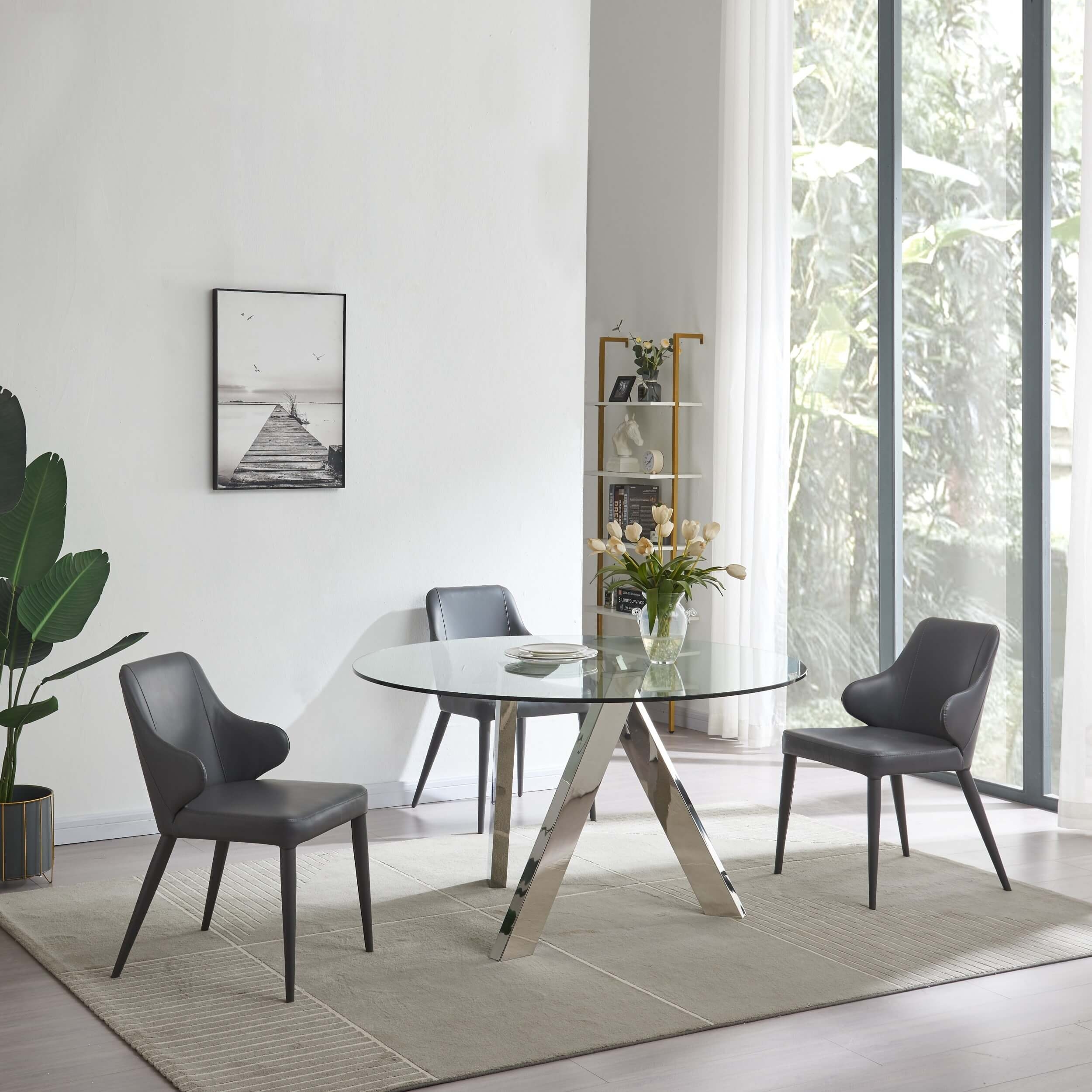 Tower Glass Round Table