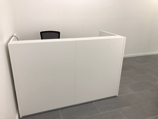 Tera 65" Straight Small Reception Desk in white