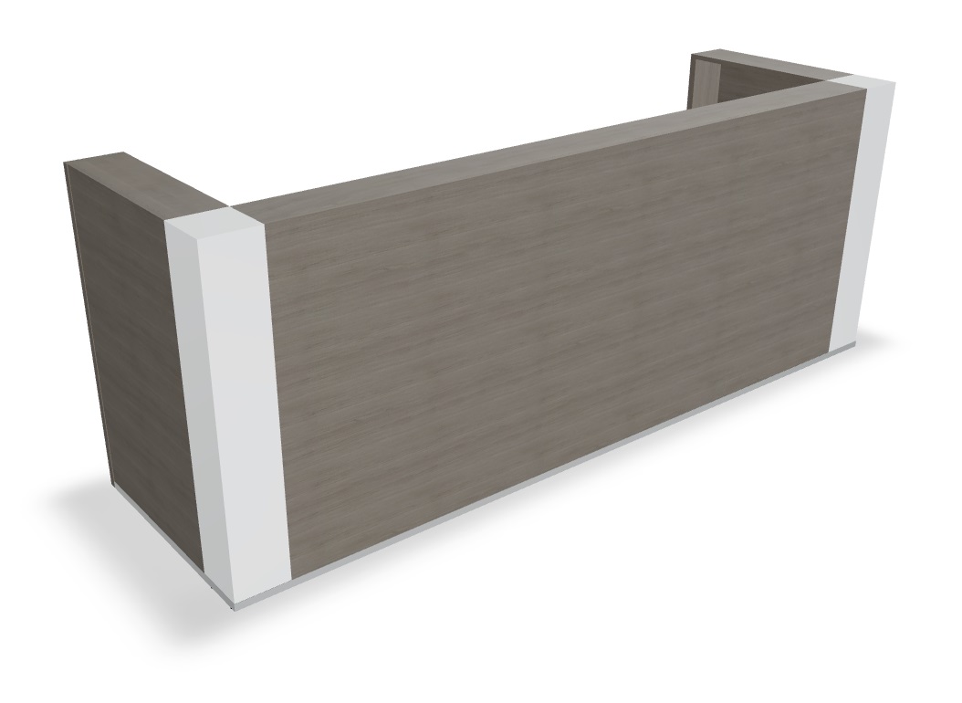 Top view of 111" straight reception desk