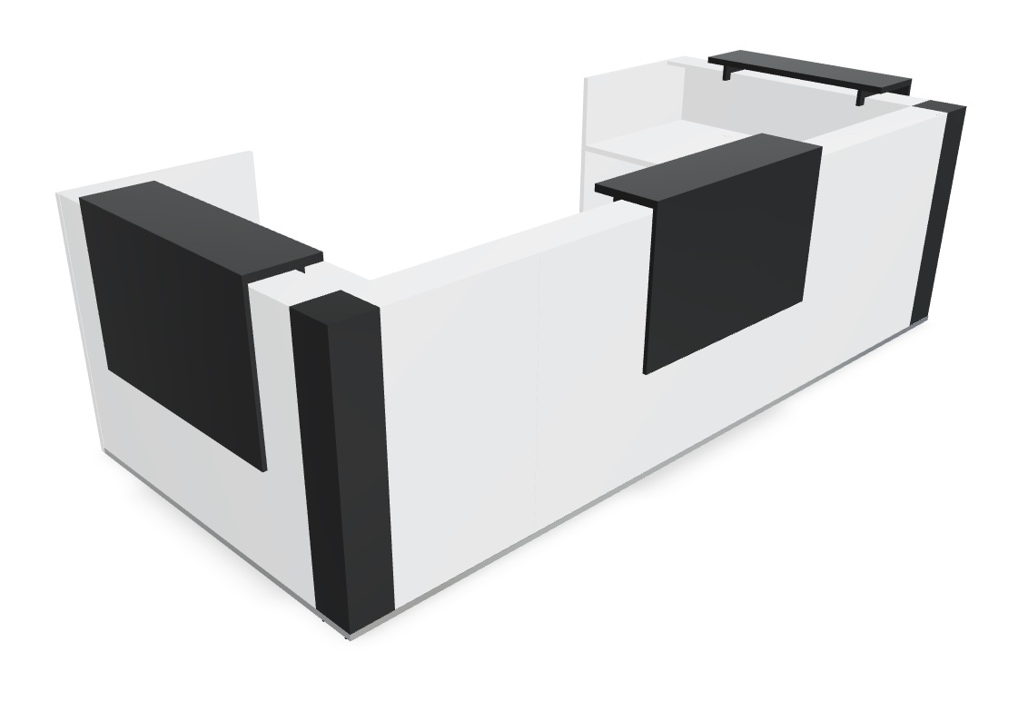 Tera TRA130 W147" U-Shaped Reception Desk in White And Anthracite