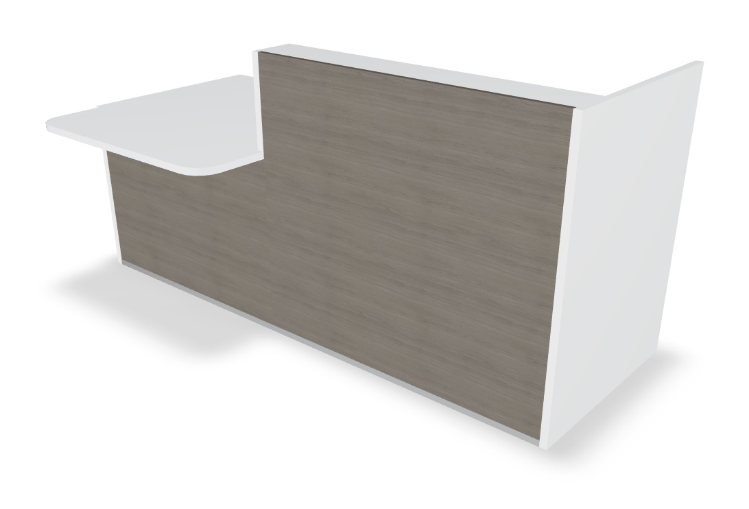 Tera 88" Straight Small Reception Desk in Grey Oak