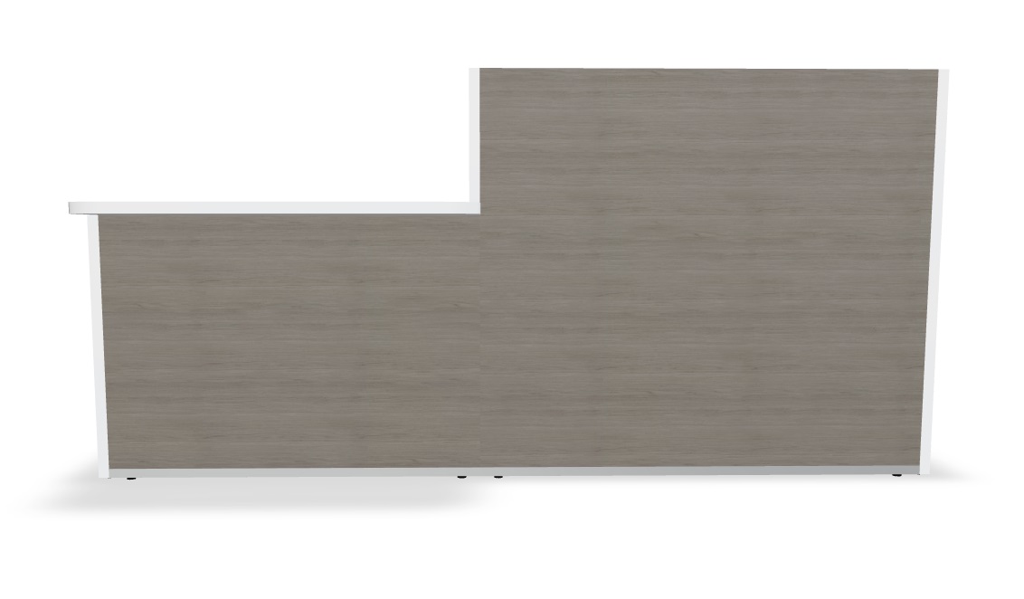 Tera 88" Straight Small Reception Desk in Grey Oak