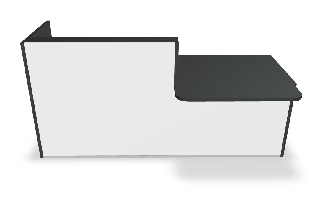Tera 88" Straight Small Reception Desk black w/Left Counter Top