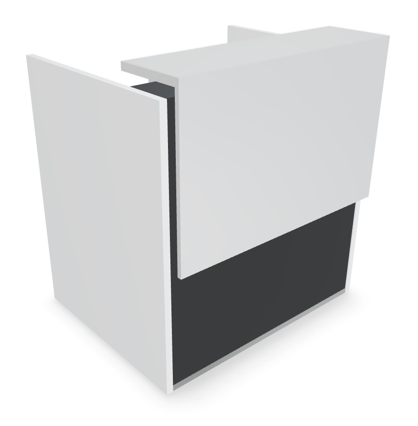 Tera 41" Straight Small Reception Desk with top white