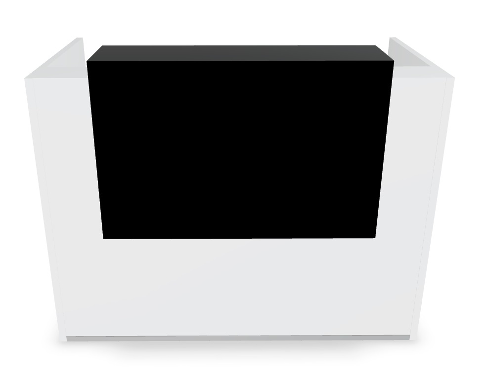 Tera 57" Straight Small Reception Desk in White And Black