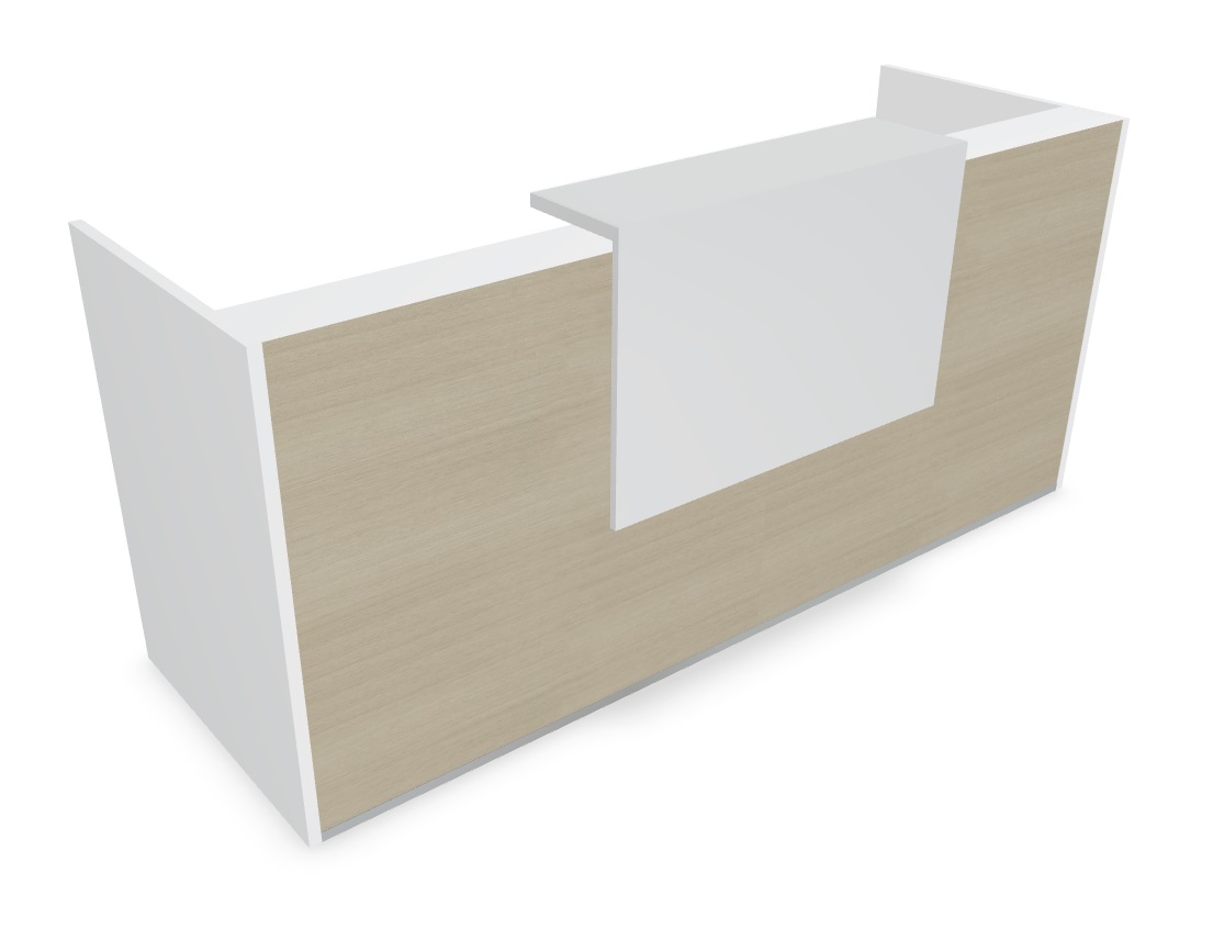 Tera 174" U-Shaped Large Reception Desk w/2 Light Panels