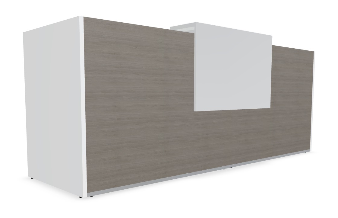 Tera Series 112" Reception Desk Sleek Straight Design with LED Light by MDD