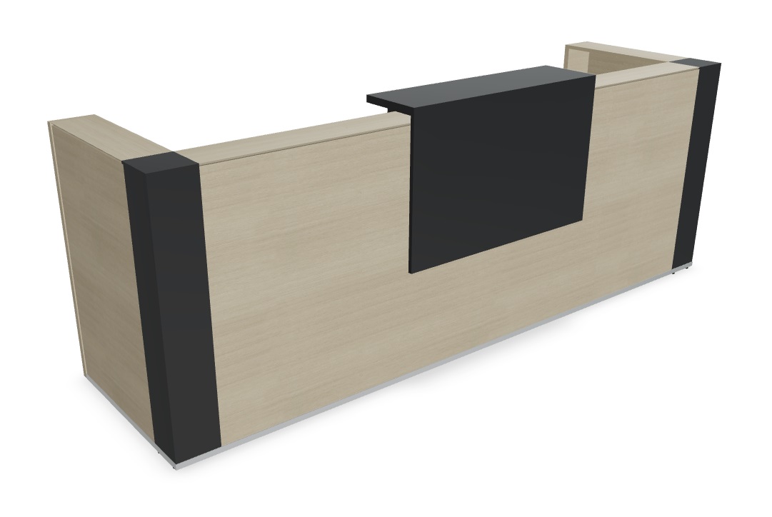 Tera 119" Medium Reception Desk w/Light Panel & black Corner Units by MDD