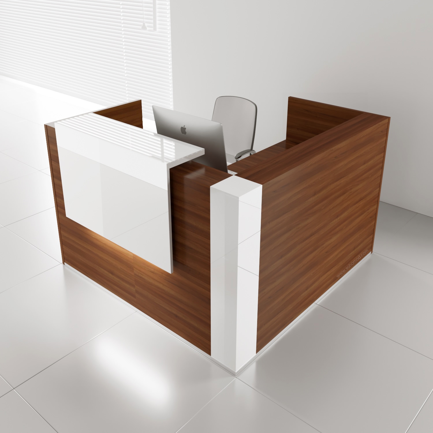 Tera 72" L-Shaped Medium Reception Desk w/Light