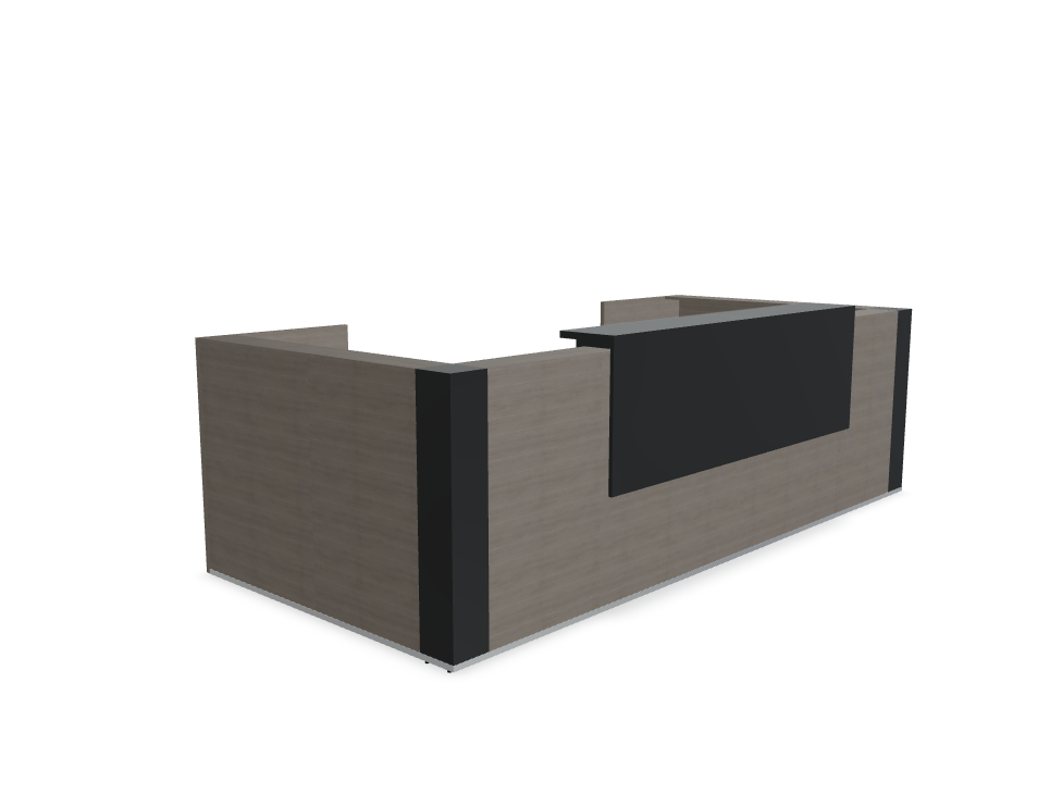 MDD Tera U-Shaped Large Reception Desk w/2 Light Panels