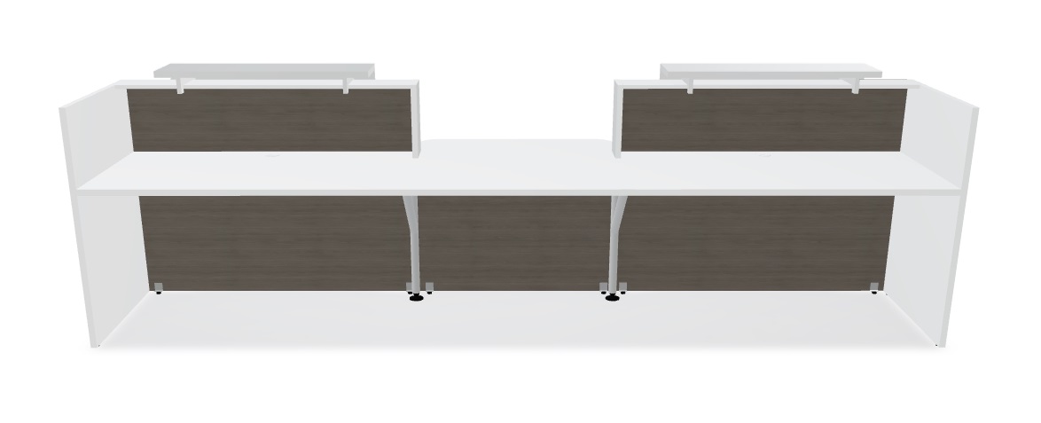 Tera 151" Countertop Large Reception Desk w/Light Panels