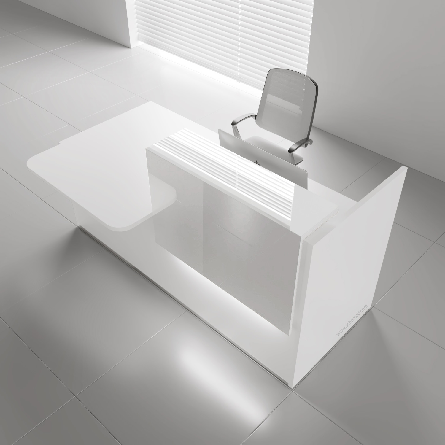 Tera 81" Straight Small Reception Desk w/Right Counter 