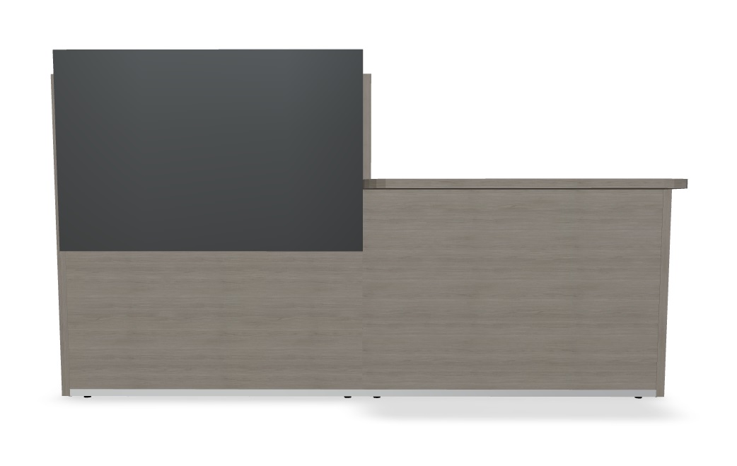 Tera 81" Straight Small Reception Desk w/Left Counter black Top glass