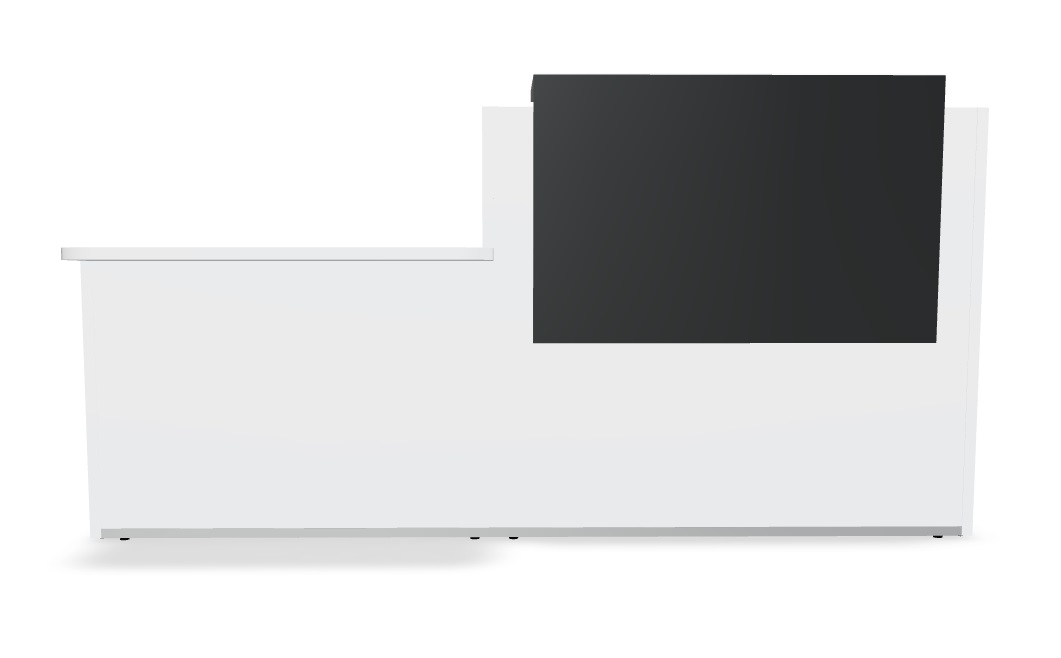 Tera 88" Straight Reception Desk in White And Black