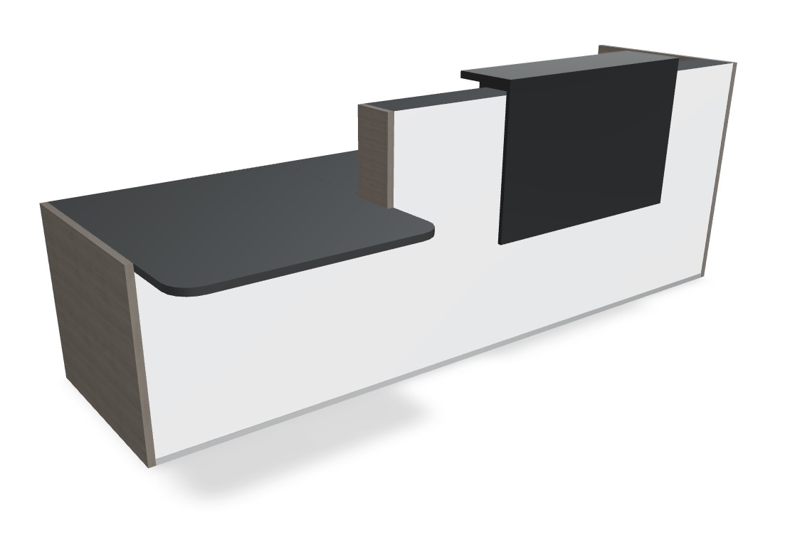 MDD Tera 120" Straight Large Reception Desk w/Right in black