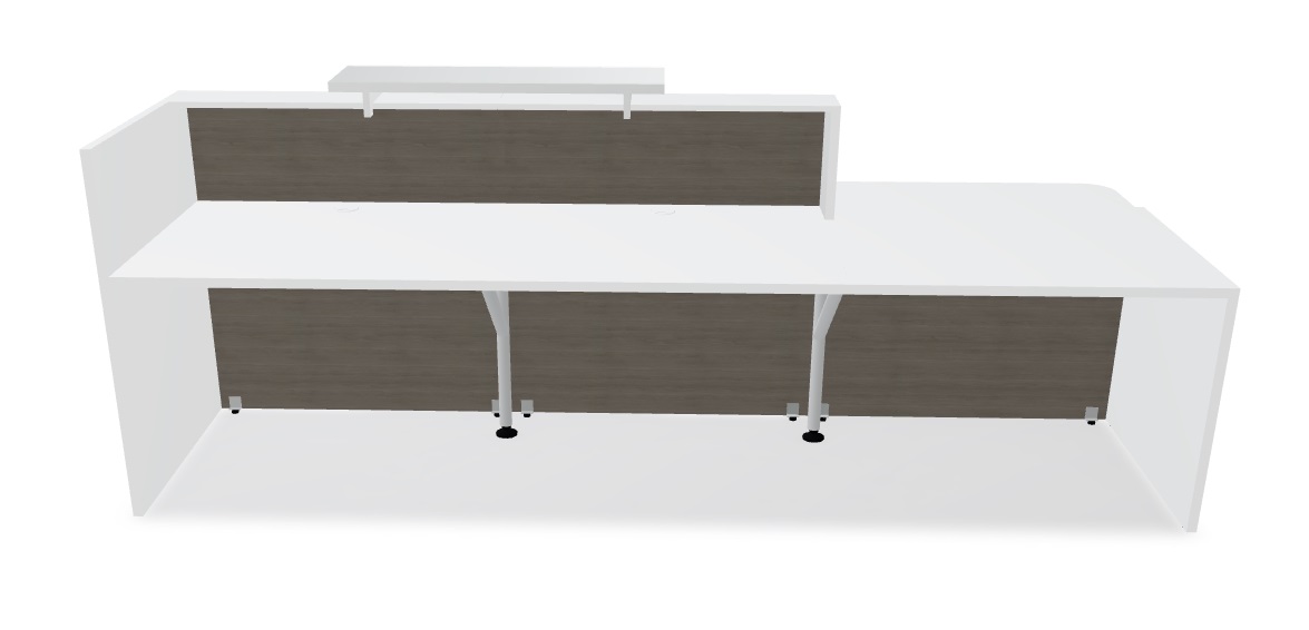 MDD Tera 120" Straight Large Reception Desk w/Right Counter Top
