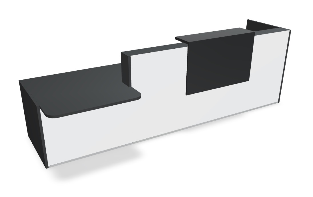 Tera 185" L-Shape Large Reception Desk w/Right Counter Top