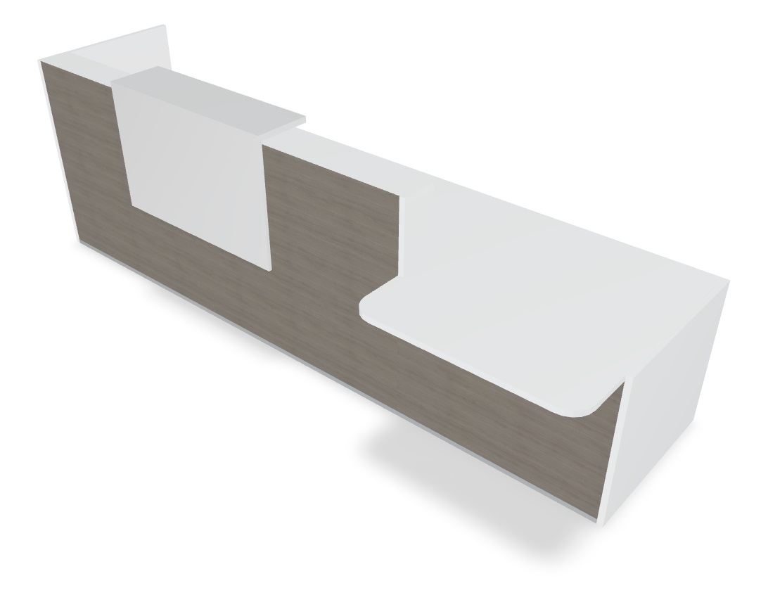 Tera 169" L-Shape Large Reception Desk w/Left Counter Top