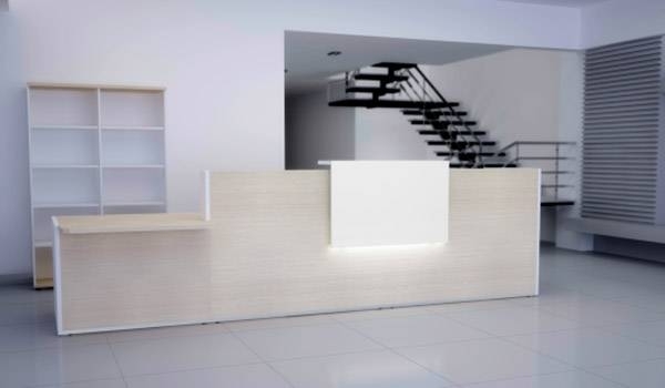 Tera 151" Straight Large Reception Desk w/Right Counter Top, ADA Compilance
