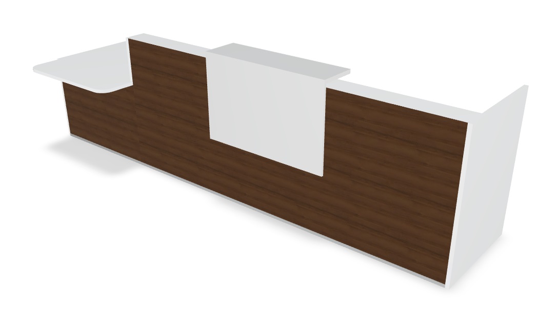 Tera 151" Straight Large Reception Desk w/Right Counter Top, ADA Compilance