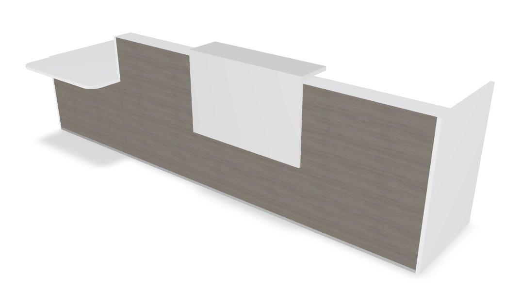 Tera 151" Straight Large Reception Desk w/Right Counter Top, ADA Compilance