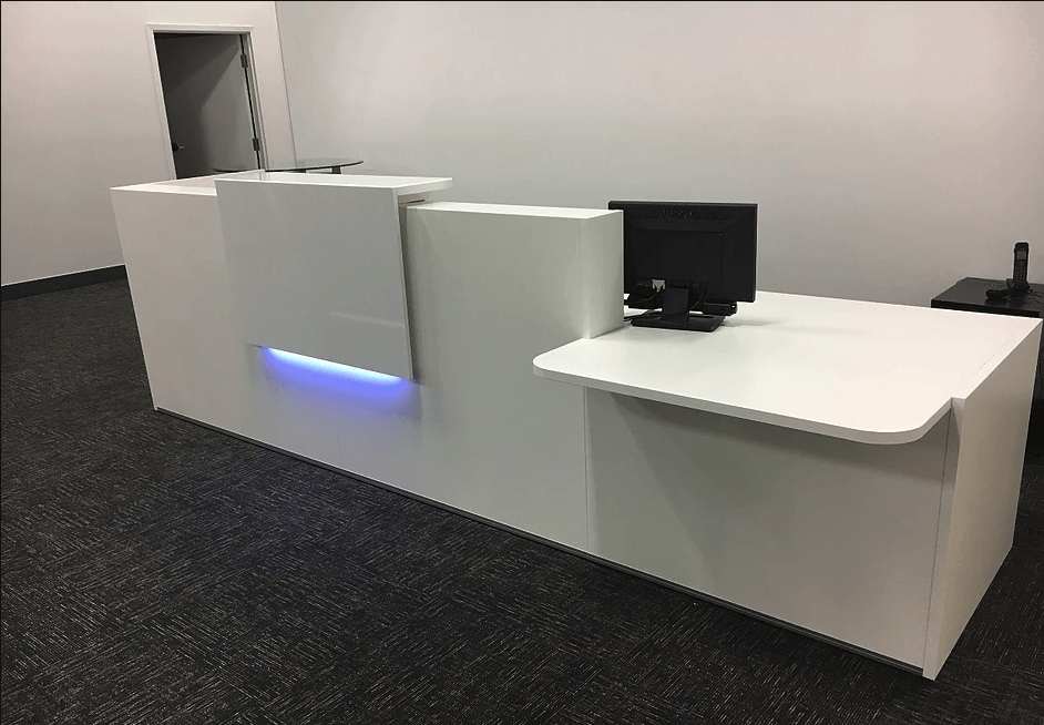 Tera 120" Straight Large Reception Desk w/Right in white