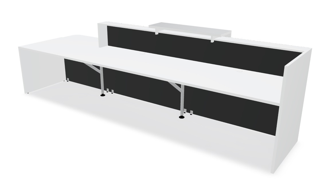 MDD Tera 151" Straight Large Reception Desk w/Counter Top,