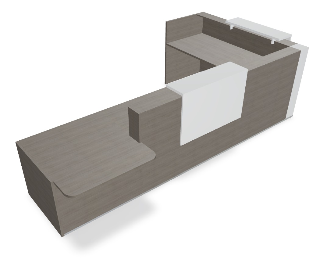 Tera 169" L-Shape Large Reception Desk w/Left Counter Top
