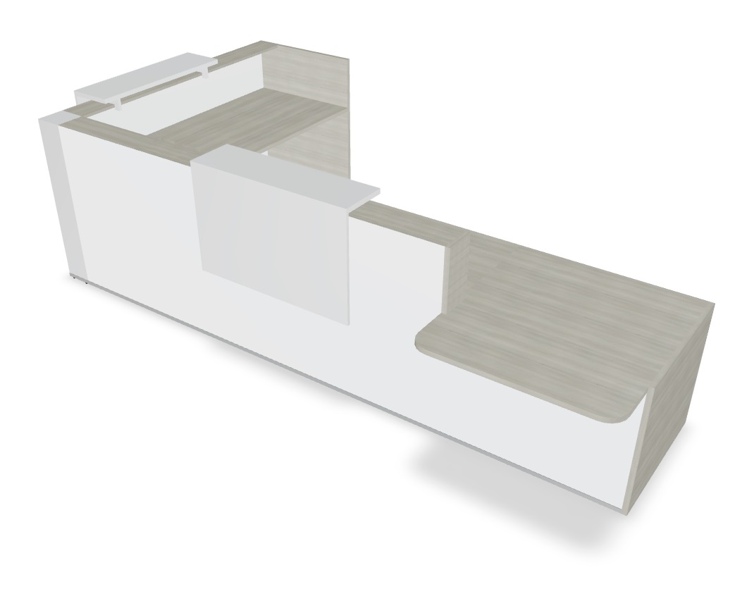 Tera 153" L-Shape Large Reception Desk in white